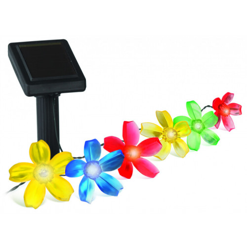 Cветильник садовый декоративный SL-PL400-FLW1 на солнечной батарее, пластик, цветной, черный, длина 400 см | Б0016254 | ЭРА