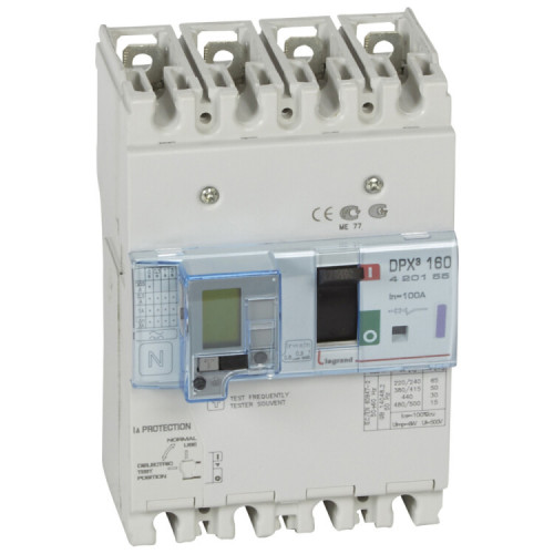 Автоматический выключатель DPX3 160 - термомагн. расц. - с диф. защ. - 50 кА - 400 В~ - 4П - 100 А | 420155 | Legrand