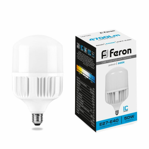 Лампа светодиодная промышленная LB-65 (50W) 230V E27-E40 6400K NEW | 25539 | FERON