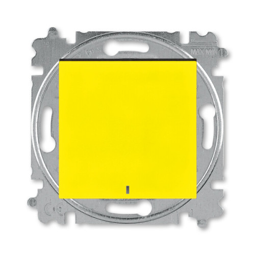 ABB Levit Жёлтый / дымчатый чёрный Выключатель кнопочный 1-кл. с подсветкой | 3559H-A91447 64W | 2CHH599147A6064 | ABB