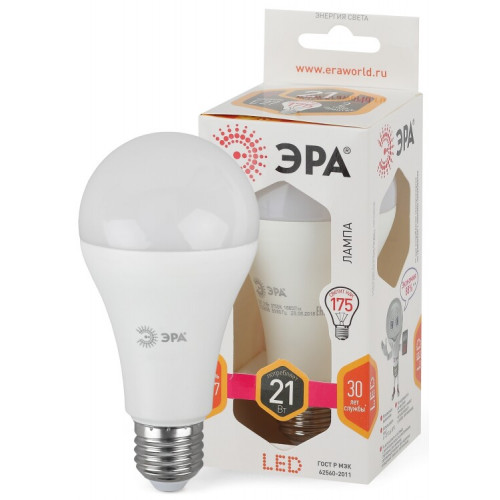 Лампа светодиодная LED 21Вт E27 2700К СТАНДАРТ груша | Б0035331 | ЭРА