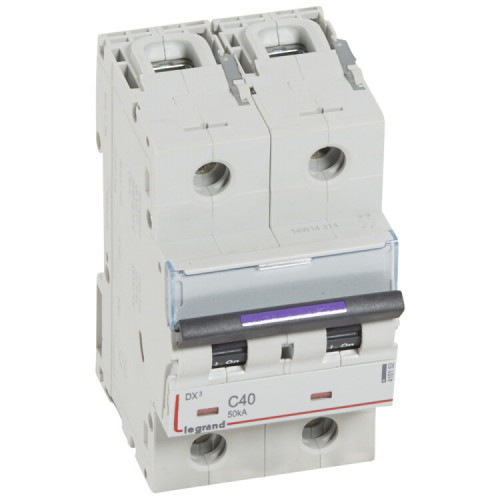 Выключатель автоматический двухполюсный DX3 40А C 50кА (3 мод) | 410152 | Legrand