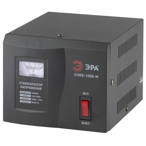 Стабилизатор напряжения СНКБ-1000-М компактный, метрический дисплей, 160-260В/220/В, 1000ВА (8/112) | Б0020174 | ЭРА