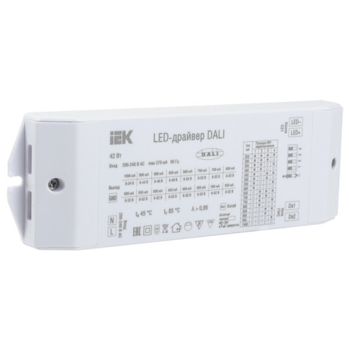 LED-драйвер DALI 42Вт 250-1000мА 8-52В IEK | LPS14-01-042-1000 | IEK 