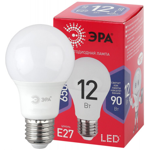 Лампа светодиодная ЭКО LED A60-12W-865-E27 R (диод, груша, 12Вт, хол, E27) | Б0045325 | ЭРА