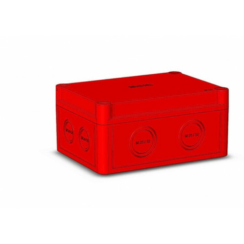 Коробка 150х110х73 ПС полистирол, алый цвет корпуса и крышки,низкая крышка,DIN-рейка РП1 | КР2801-143 | HEGEL