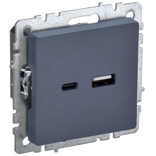 BRITE Розетка USB A+C 18Вт РЮ11-1-БрМ маренго | BR-U22-018-K35 | IEK