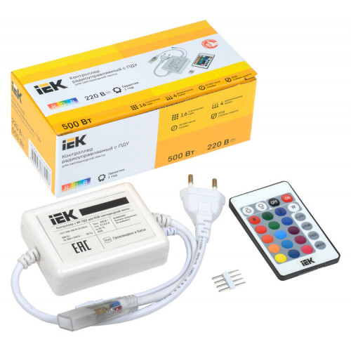 Контроллер с ПДУ ИК RGB 3 канала 220В 3А 500Вт | LSC1-RGB-500-IR-20-220-B | IEK