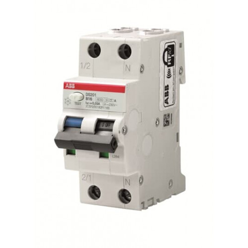 Автоматический выключатель дифференциального тока DS201 1п+N 6А B 100мА тип AC | 2CSR255040R2065 | 2CSR255080R2065 | ABB