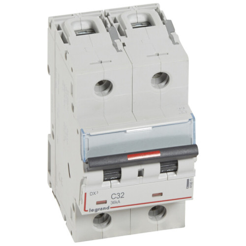 Выключатель автоматический двухполюсный DX3 32A C 36кА (3 мод) | 410011 | Legrand
