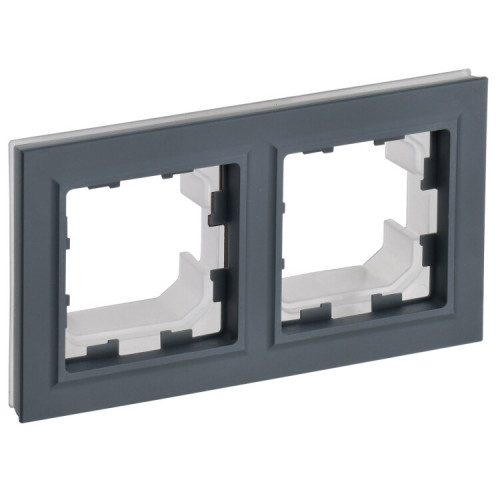 BRITE Рамка 2-мест. IP44 РУ-2-БрГ-44 графит | BR-M22-44-K53 | IEK