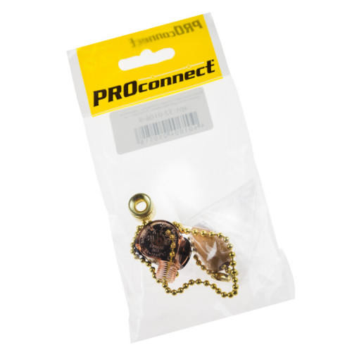 Выключатель для настенного светильника c деревянным наконечником «Gold» индивидуальная упаковка 1 шт. PROCONNECT | 32-0106-9 | PROconnect