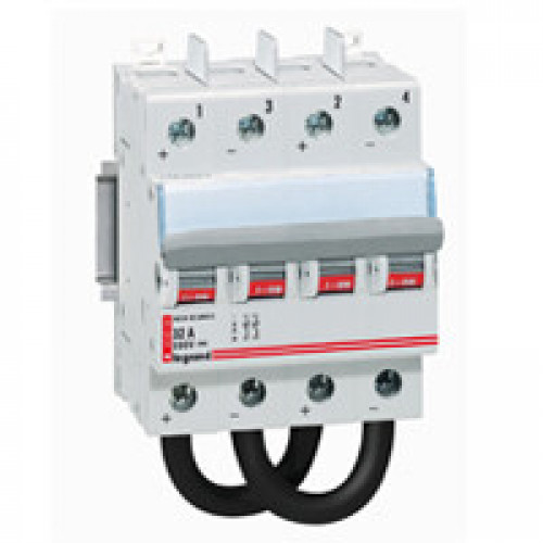 Выключатель-разъединитель постоянного тока с рычагом - 800 В= - 25 А - 2 полюса - 4 модуля | 414223 | Legrand