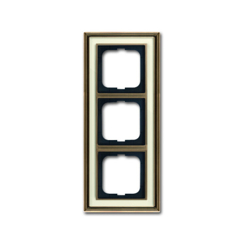 Рамка 3-постовая, серия Династия, Латунь античная, белое стекло | 1754-0-4582 | 2CKA001754A4582 | ABB
