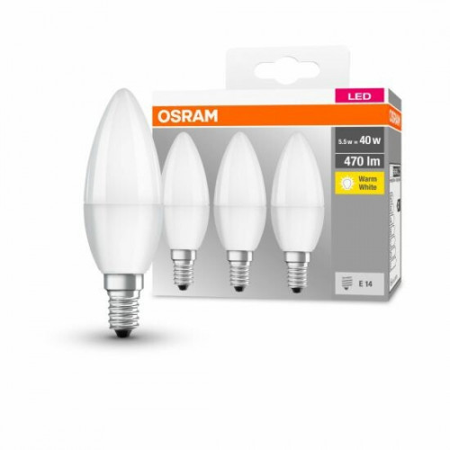 Лампа светодиодная LED BASE CLASSIC B 40 FR 5,5 W/2700K E14 | 4052899955509 | OSRAM