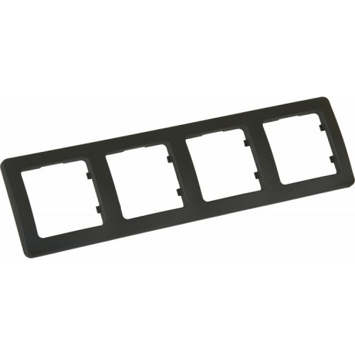 Рамка четырёхместная, скрытой установки, цвет черный | Р404-08 | HEGEL