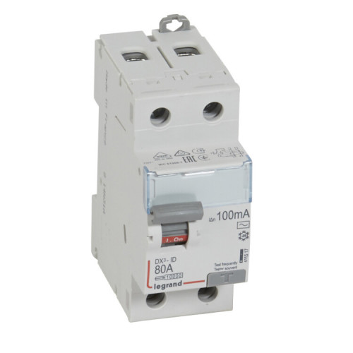 Выключатель дифференциальный (УЗО) DX3-ID 2п 80А 100мА тип AC | 411517 | Legrand