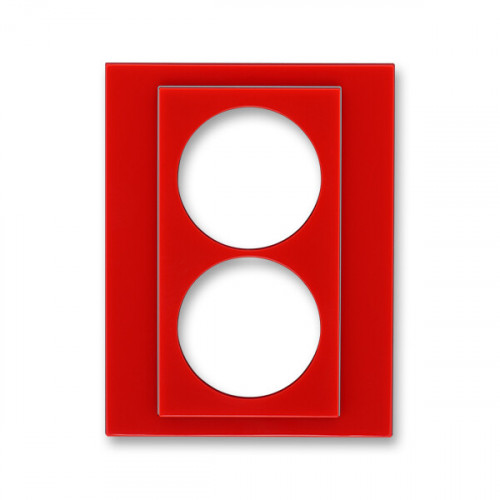 ABB Levit Красный / дымчатый чёрный Сменная панель на розетку с з/к двойную Красный | ND5513H-A2223 65 | 2CHH132223A8065 | ABB