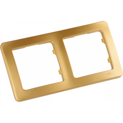 Рамка двухместная, скрытой установки, цвет золото | Р402-07 | HEGEL