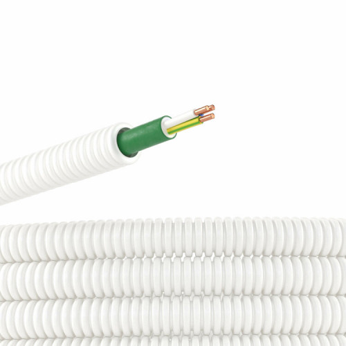Электротруба ПЛЛ гибкая гофр. не содержит галогенов д.20мм, цвет белый,с кабелем ППГнг(А)-HF 3x1,5мм? РЭК 