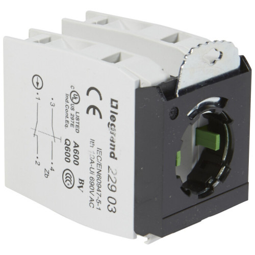 Комплектующий блок для кнопок - Osmoz - для компл. - без подсветки - под винт - 2xНО /НЗ+3-постовой монтажный адаптер | 022966 | Legrand