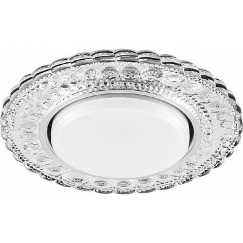 Светильник потолочный встраиваемый под лампу GX53 CD4024 20LED*2835 SMD 4000K, 15W GX53, без лампы, прозрачный, хром | 29538 | FERON