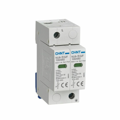Ограничитель имп. перенапр. NU6-IIG 2Р In=15kA Uc=440B Im=40kA (R) | 252526 | CHINT