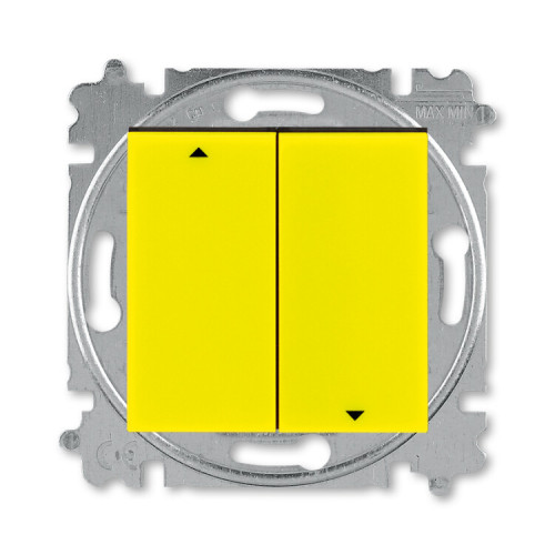 ABB Levit Жёлтый / дымчатый чёрный Выключатель жалюзи 2-кл. без фиксации клавиш | 3559H-A88445 64W | 2CHH598845A6064 | ABB