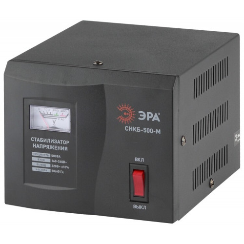 Стабилизатор напряжения СНКБ-500-М компактный, метрический дисплей, 160-260В/220/В, 500ВА (8/112) | Б0020173 | ЭРА