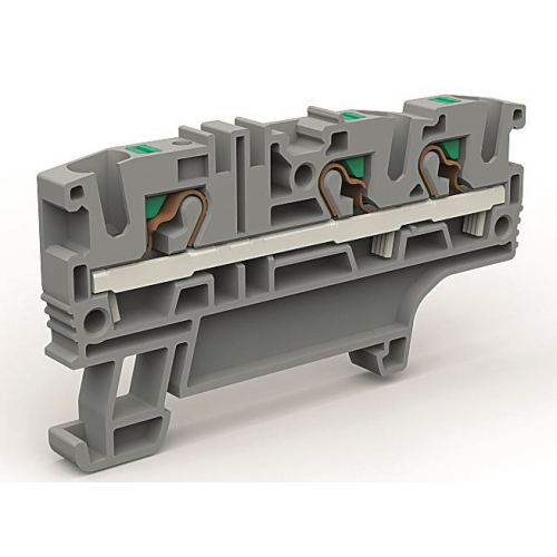 Проходная клемма 3 точки подключения на 4 кв.мм | ZEFC410GR | DKC