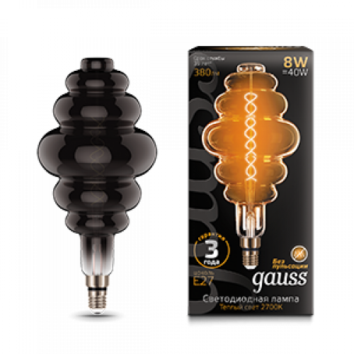 Лампа светодиодная LED Vintage Filament Flexible BD200 8W E27 200*410mm Gray 2700K 1/6 | 159802008 | Gauss