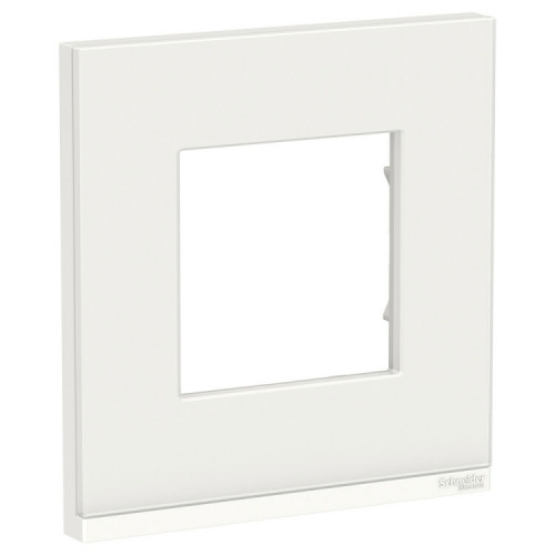 Unica Pure Белое стекло/Белая Рамка 1-ая горизонтальная | NU600285 | Schneider Electric