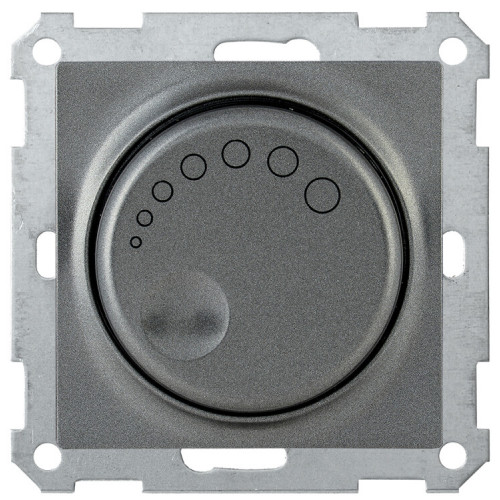 BOLERO антрацит Светорегулятор поворотный с индикатором 600Вт СС10-1-1-Б| EDB11-0600-K95 | IEK