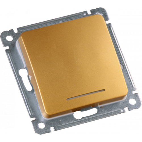 Переключатель скрытой установки, одноклавишный, с индикацией, механизм, цвет золото | ВС10-462-07 | HEGEL
