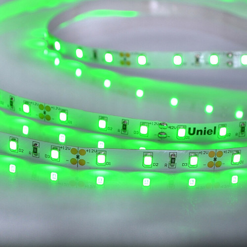 Лента светодиодная зеленый свет ULS-M11-2835-60LED/m-8mm-IP20-DC12V-4,8W/m-5M-GREEN PROFI | UL-00004360 | Uniel