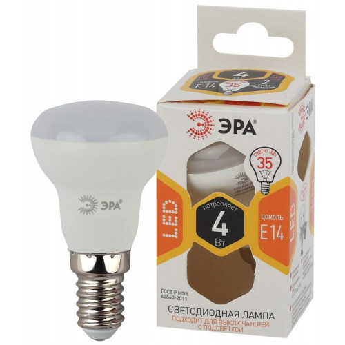 Лампа светодиодная СТАНДАРТ LED R39-4W-827-E14 (диод, рефлектор, 4Вт, тепл, E14) | Б0047930 | ЭРА