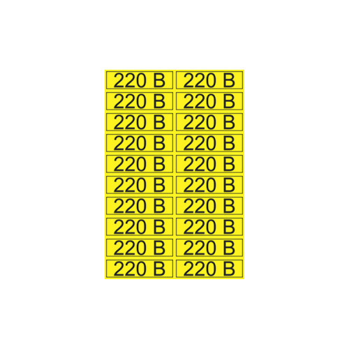 Наклейка знак электробезопасности «220 В» 15х50 мм (20 шт на листе) | 56-0007-1 | REXANT
