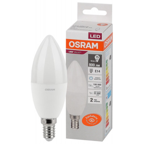 Лампа светодиодная LED Value CL- B 10W/865 230V E14 10X1 | 4058075579262 | OSRAM