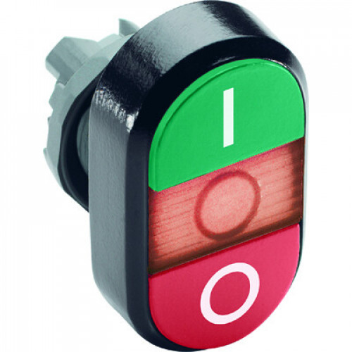 Кнопка двойная MPD2-11R (зеленая/красная) красная линза с тексто м (I/O) | 1SFA611131R1101 | ABB