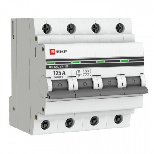 Выключатель нагрузки модульный ВН-125, 4P 125А EKF PROxima | SL125-4-125-pro | EKF