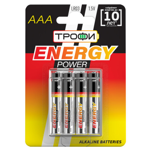 Батарейка щелочная (алкалиновая) LR03-8BL (80/640/23040) (AAA) | Б0012581 | ТРОФИ