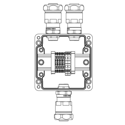 Коробка клеммная Ex из GRP; 1Ex e IIC T5 Gb IP66; Ex tb IIIB T95C Db;Клеммы 2,5 кв.мм. -6 шт.; А,С: ввод D8-13мм под небронир-ный кабел ьв металлор