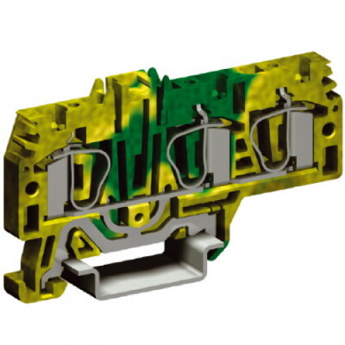 HTE.4/1+2, зажим для заземления, 1 ввод/2 вывода,4 кв.мм желто-зеленый | ZHT260 | DKC