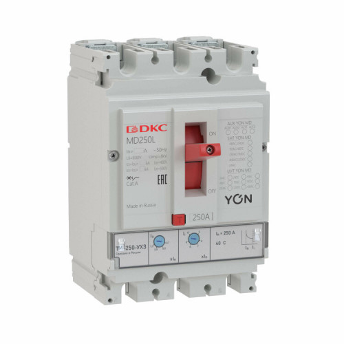 Выключатель автоматический в литом корпусе YON MD250N-TM200 | MD250N-TM200 | DKC