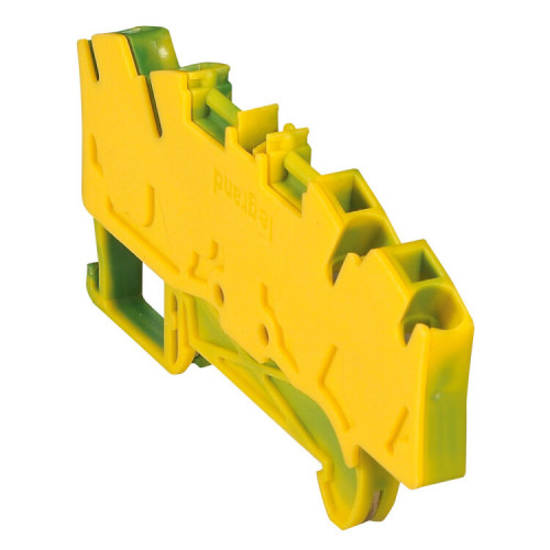 Пружинная клемма Viking 3 - заземляющая - однополюсная - 4 проводника - шаг 6 мм - желто-зеленый | 037279 | Legrand