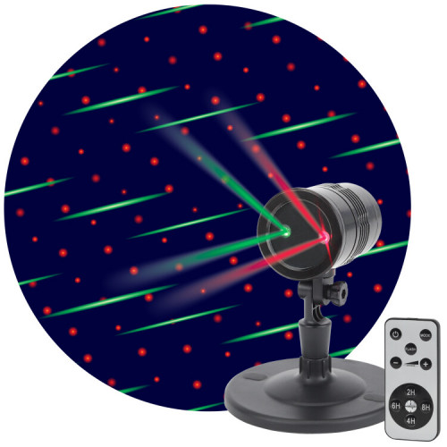 Проектор Laser Метеоритный дождь мультирежим 2 цвета, ENIOP-01 , 220V, IP44 (16/288) | Б0041642 | ЭРА