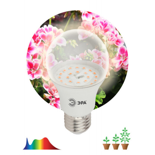 Лампа светодиодная фито для растений 11Вт E27 белый спектр FITO-11W-Ra90-E27 | Б0039172 | ЭРА