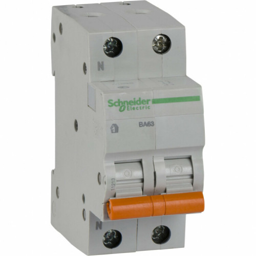Выключатель автоматический двухполюсный (1п+N) ВА63 16А C 4,5кА | 11213 | Schneider Electric