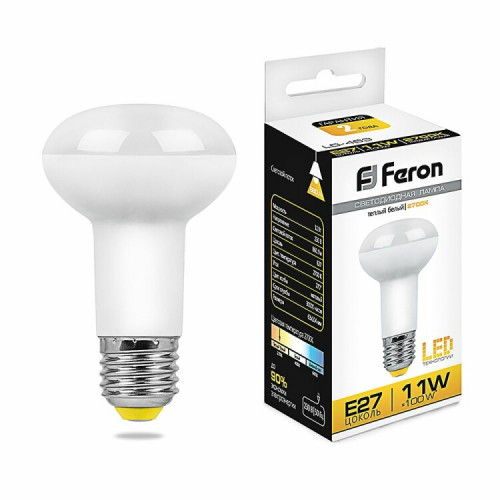 Лампа светодиодная рефлектор LB-463 (11W) 230V E27 2700K R63 | 25510 | FERON