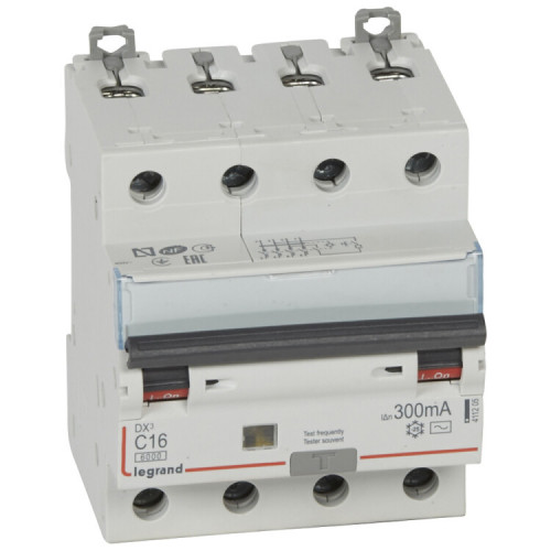 Выключатель автоматический дифференциального тока DX3 6000 4п 16А С 300мА тип AС | 411205 | Legrand